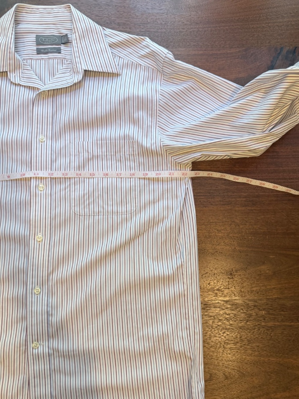Talbots Wrinkle Resistant Striped Collar Button Dress Shirt 15.5, 34/35 - Picture 3 of 6